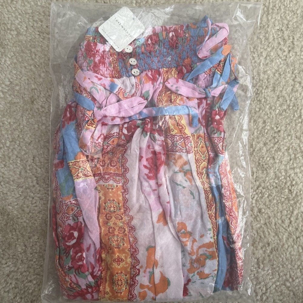 Free People Intimately Rule the World Boho Romper Size XL Bright Combo NWT - Picture 5 of 8